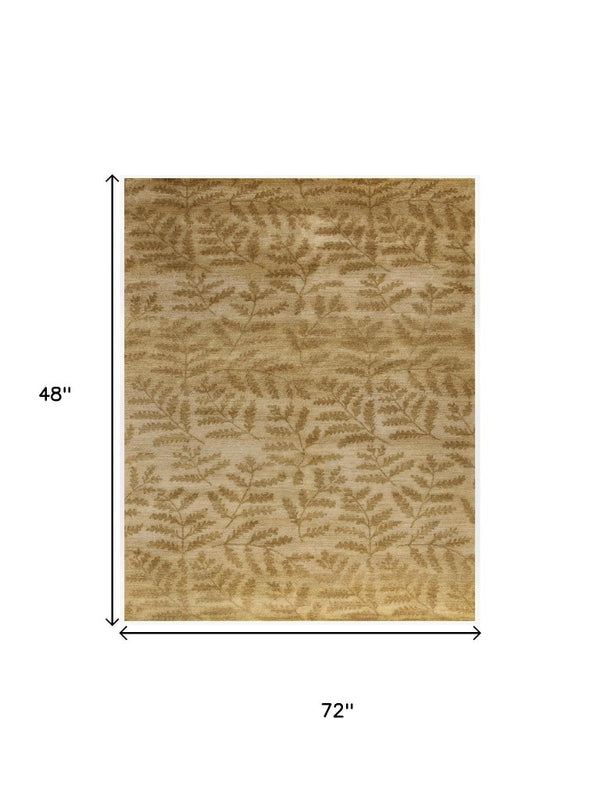 4x6 Hand Knotted Wool Floral Area Rug Stain Resistant Artisan Crafted Warm Tones