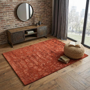4 X 6 Hand Knotted Wool Blend Area Rug Bold Animal Print Artisan Woven Accent