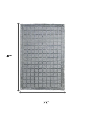 4 X 6 Hand Knotted Wool Geometric Area Rug Stain Resistant for Bedroom Entryway