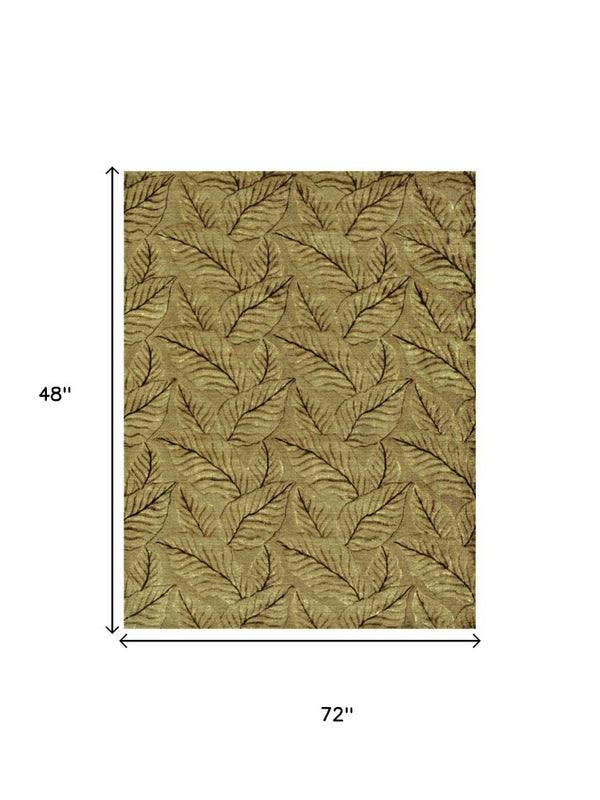 4x6 Hand Knotted Wool Blend Floral Area Rug Artisan Crafted Cottage Style Accent