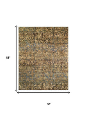 4 X 6 Hand Knotted Wool Paisley Area Rug Stain Resistant Artisan Crafted Accent
