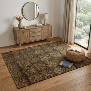 4 X 6 Wool Blend Hand Knotted Floral Area Rug Artisan Crafted Bedroom Accent