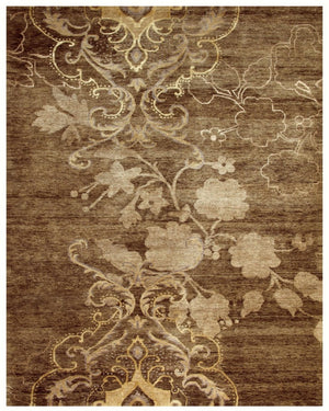 4 X 6 Hand Knotted Wool Blend Area Rug with Floral Pattern for Bedroom Entry