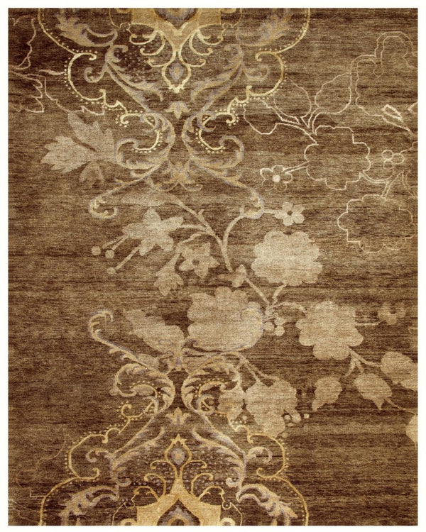4 X 6 Hand Knotted Wool Blend Area Rug with Floral Pattern for Bedroom Entry