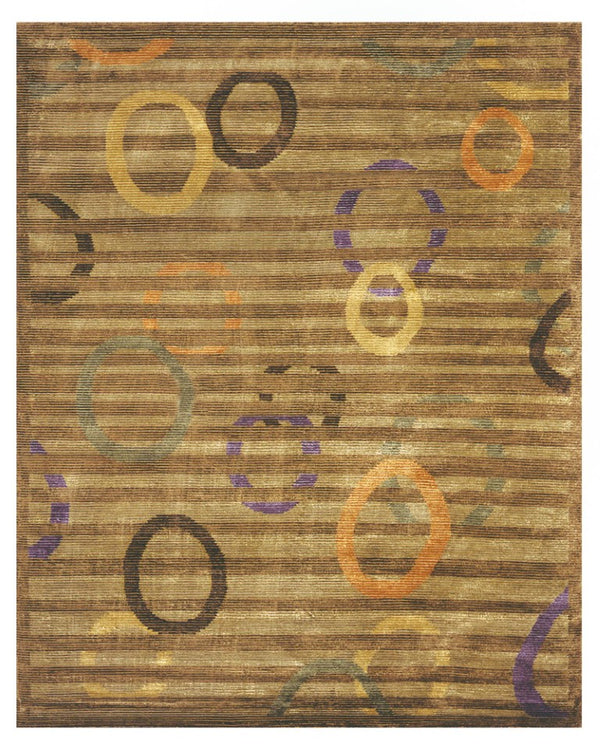 HomeRoots 4 X 6 Hand Knotted Wool Blend Area Rug Striped Artisan Weave for Bedroom Entry 744053