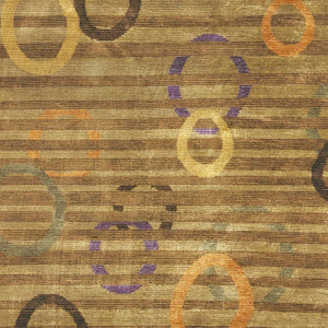 4 X 6 Hand Knotted Wool Blend Area Rug Striped Artisan Weave for Bedroom Entry