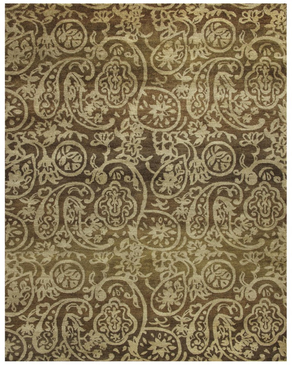 HomeRoots 4 X 6 Hand Knotted Wool Paisley Area Rug Artisan Crafted Stain Resistant Accent 744059