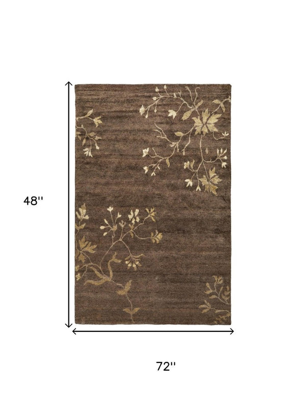 4 X 6 Hand Knotted Wool Floral Area Rug Stain Resistant Artisan Crafted Accent