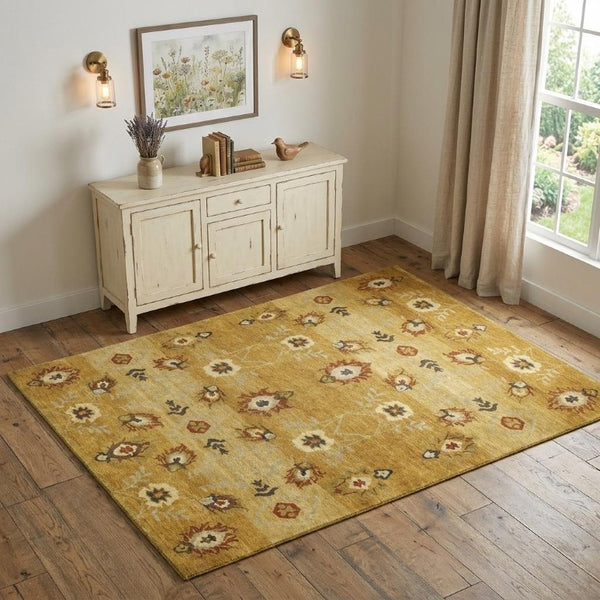 4 X 6 Hand Knotted Wool Floral Area Rug Stain Resistant Cottage Style Accent