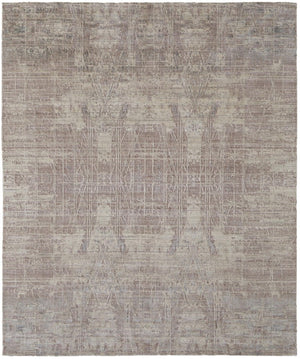 HomeRoots 4 X 6 Hand Woven Wool Blend Abstract Area Rug in Tan Pink Gray Tones 744072
