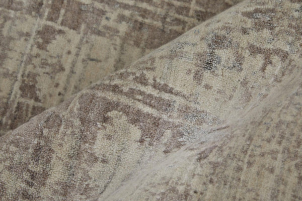 4 X 6 Hand Woven Wool Blend Abstract Area Rug in Tan Pink Gray Tones