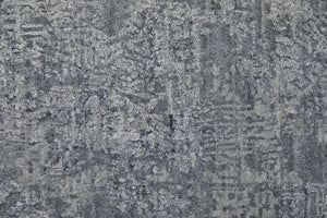 4x6 Hand Woven Wool Blend Area Rug Ombre Blue Gray Artisan Craft for Bedroom