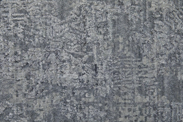4x6 Hand Woven Wool Blend Area Rug Ombre Blue Gray Artisan Craft for Bedroom