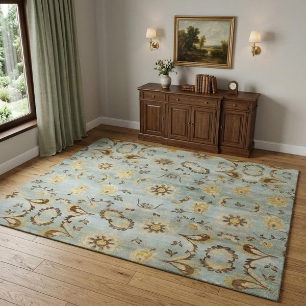 4x6 Hand Knotted Wool Floral Area Rug Stain Resistant Traditional Artisan Accent