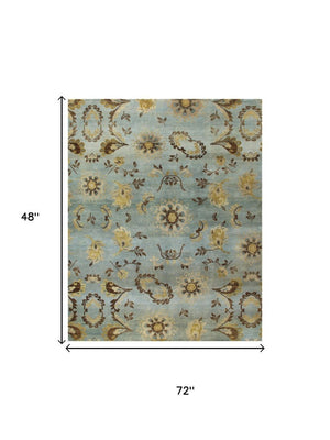 4x6 Hand Knotted Wool Floral Area Rug Stain Resistant Traditional Artisan Accent