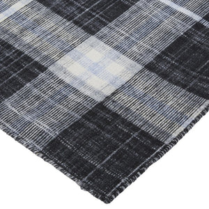 4x6 Hand Loomed Plaid Area Rug Stain Resistant Polyester for Bedroom or Entryway