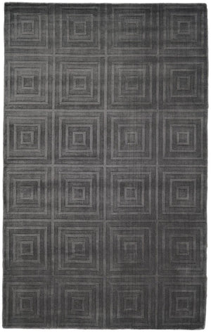 HomeRoots 4 Foot by 6 Hand Woven Wool Blend Geometric Area Rug in Industrial Style 744080