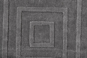 4 Foot by 6 Hand Woven Wool Blend Geometric Area Rug in Industrial Style