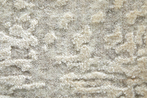 4 X 6 Hand Woven Wool Blend Abstract Area Rug in Gray Ivory for Bedroom Entry