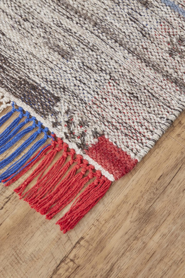 HomeRoots 5 X 8 Handwoven Wool Area Rug Moroccan Artisan Weave Stain Resistant Tan Brown 744091