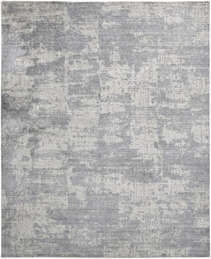 5 X 8 Hand Woven Abstract Area Rug in Silver Gray for Living Room Decor