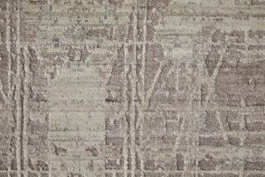 5x8 Hand Woven Wool Blend Area Rug in Tan Pink Gray Abstract Artisan Design
