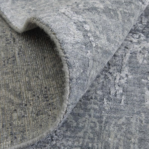 5 X 8 Hand Woven Wool Blend Ombre Area Rug in Blue Gray for Living Room