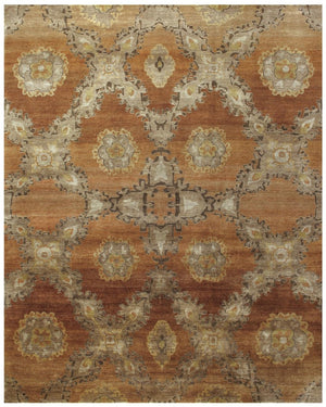 HomeRoots 5x8 Hand Knotted Wool Ikat Area Rug Artisan Crafted Stain Resistant Living Room 744136