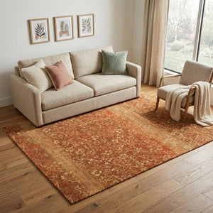 5x8 Hand Knotted Wool Area Rug Floral Pattern Stain Resistant Living Room Accent
