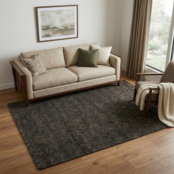 5x8 Hand Knotted Wool Floral Area Rug Stain Resistant Artisan Crafted Home Accent