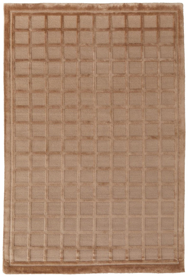 HomeRoots 5x8 Hand Knotted Wool Geometric Area Rug Tan Brown Artisan Stain Resistant 744143
