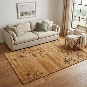 5x8 Hand Knotted Wool Area Rug Floral Artisan Weave Stain Resistant Living Room