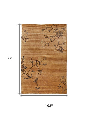 5x8 Hand Knotted Wool Area Rug Floral Artisan Weave Stain Resistant Living Room