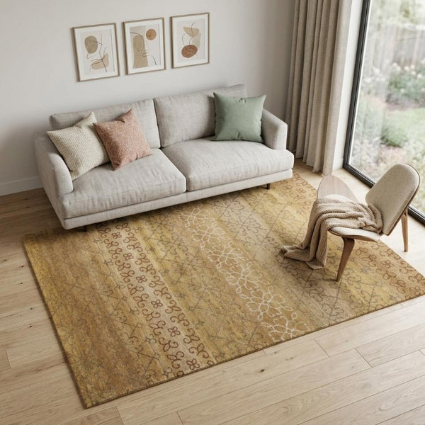 5x8 Hand Knotted Wool Geometric Area Rug Stain Resistant Artisan Crafted Accent