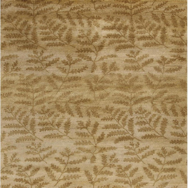 5x8 Hand Knotted Wool Floral Area Rug in Warm Tan and Orange Artisan Weave