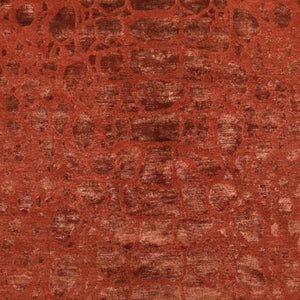 5x8 Hand Knotted Wool Blend Area Rug Bold Animal Print in Red and Orange
