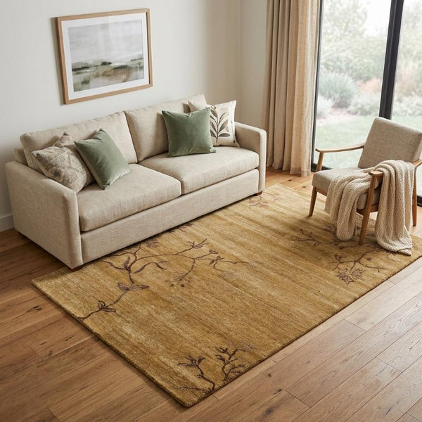 5 X 8 Hand Knotted Wool Floral Area Rug Stain Resistant Artisan Crafted Indoor