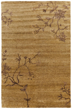 HomeRoots 5 X 8 Hand Knotted Wool Floral Area Rug Stain Resistant Artisan Crafted Indoor 744154