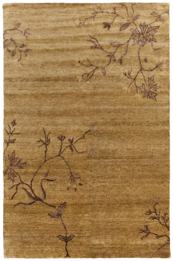 HomeRoots 5 X 8 Hand Knotted Wool Floral Area Rug Stain Resistant Artisan Crafted Indoor 744154