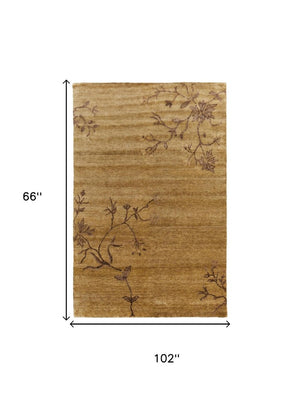 5 X 8 Hand Knotted Wool Floral Area Rug Stain Resistant Artisan Crafted Indoor