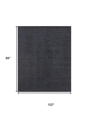 5x8 Hand Knotted Wool Geometric Area Rug Stain Resistant Modern Living Room