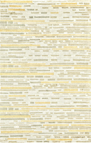 HomeRoots 5 X 8 Hand Knotted Wool Blend Area Rug Ivory Striped Artisan Woven Accent 744158
