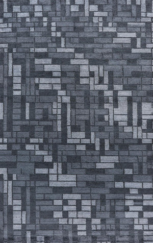 HomeRoots 5 X 8 Hand Knotted Wool Blend Area Rug with Blue Gray Stripes for Living Room 744162