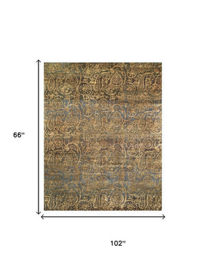 5x8 Hand Knotted Wool Paisley Area Rug Artisan Crafted Stain Resistant Floor Accent