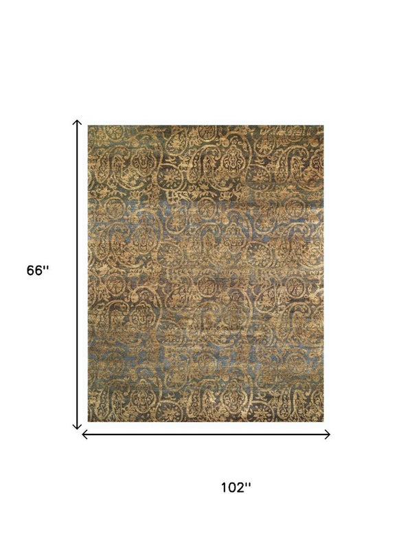 5x8 Hand Knotted Wool Paisley Area Rug Artisan Crafted Stain Resistant Floor Accent