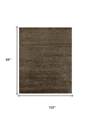 5x8 Hand Knotted Wool Blend Area Rug Abstract Artisan Design for Living Room