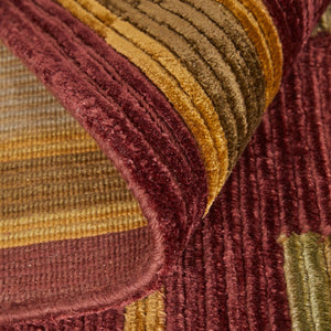 5 X 8 Hand Knotted Wool Blend Area Rug with Bold Striped Pattern for Living Rooms
