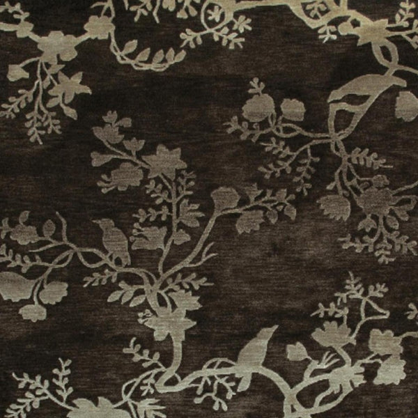 5x8 Hand Knotted Wool Area Rug Floral Gray Silver Mid-century Stain Resistant