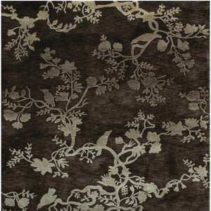 5x8 Hand Knotted Wool Area Rug Floral Gray Silver Mid-century Stain Resistant