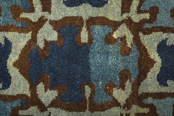 5 X 8 Hand Knotted Wool Ikat Area Rug Stain Resistant Artisan Crafted Accent